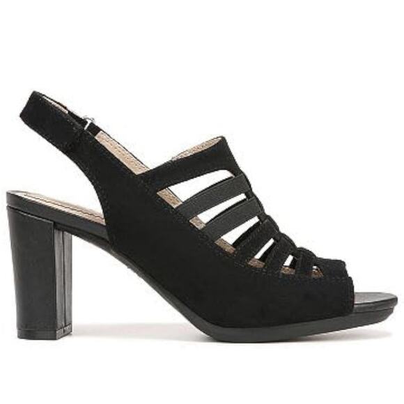 NIB Life Stride Soft Comfort Black Arlene Strappy Dressy Feminine 6 M Heels NEW - Picture 3 of 16